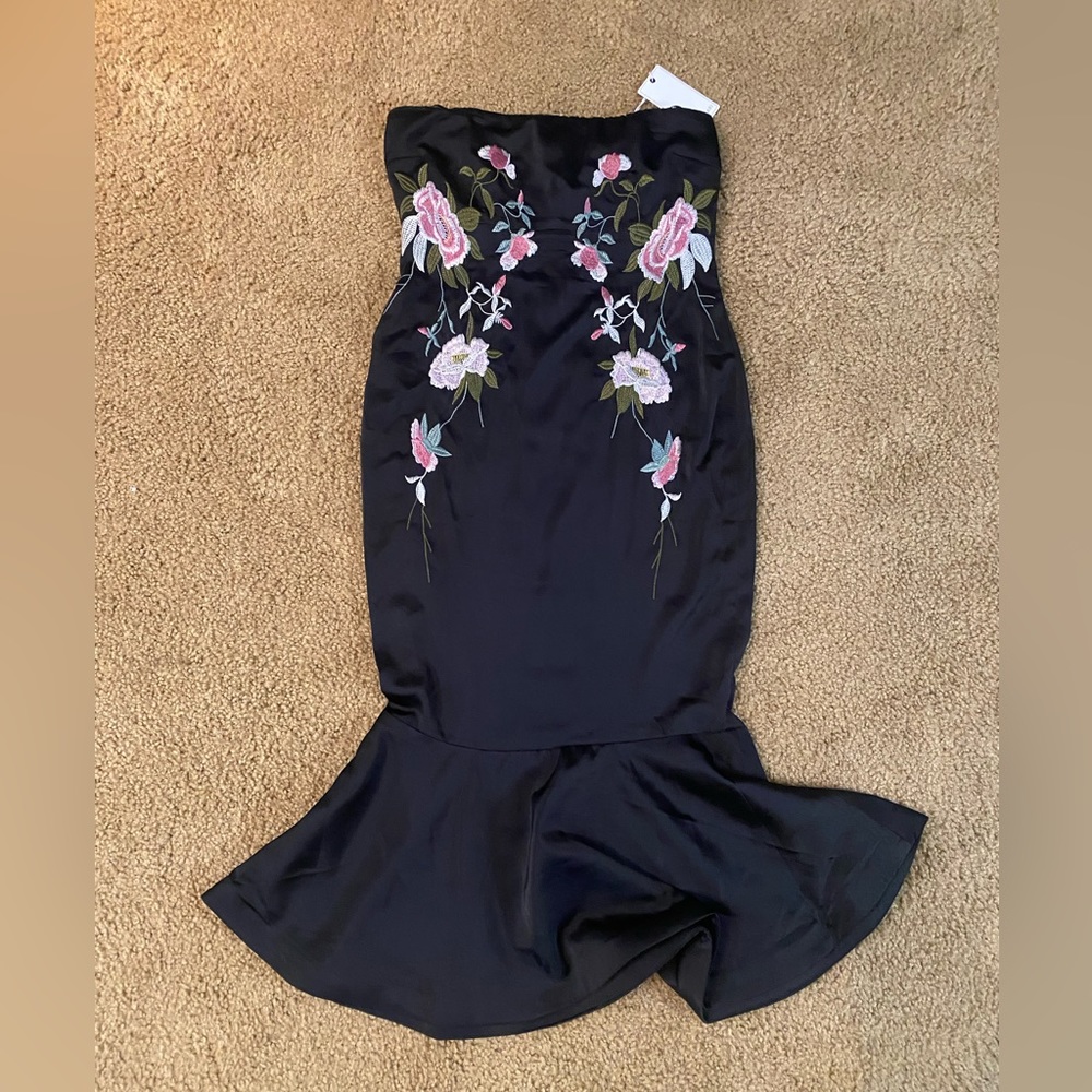 Mermaid Strapless Embroidered Dress